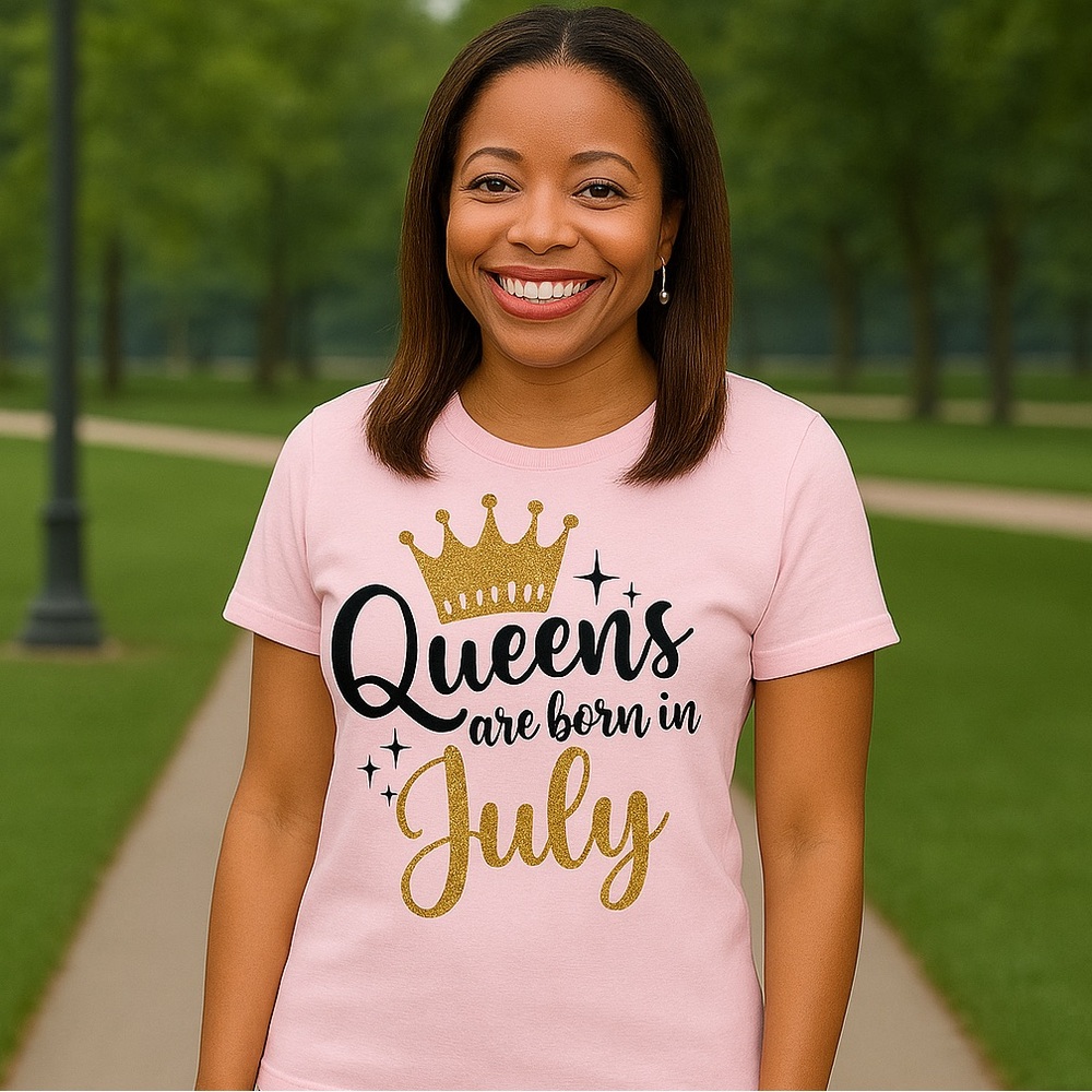 Pink Tee - Queens are Born in July
